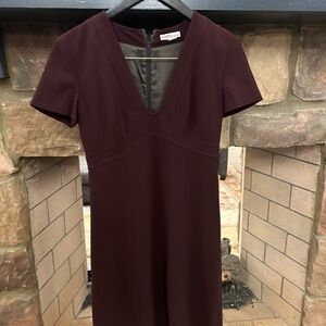 Kors Michael Kors Elegant Burgundy V-Neck Dress—Great fitting dress-size 4